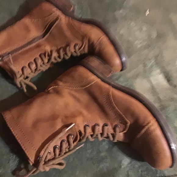 Steve Madden Brown Leather Lace Up Boots 8M - Picture 3 of 7